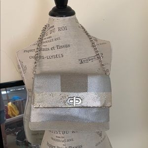 Whiting and Davis clutch or hand bag metal feel